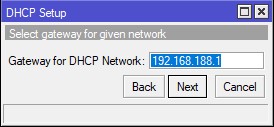 Gateway for DHCP Network